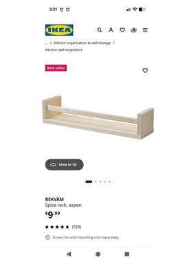 SIX ikea spice racks aspen kitchen wall organizers